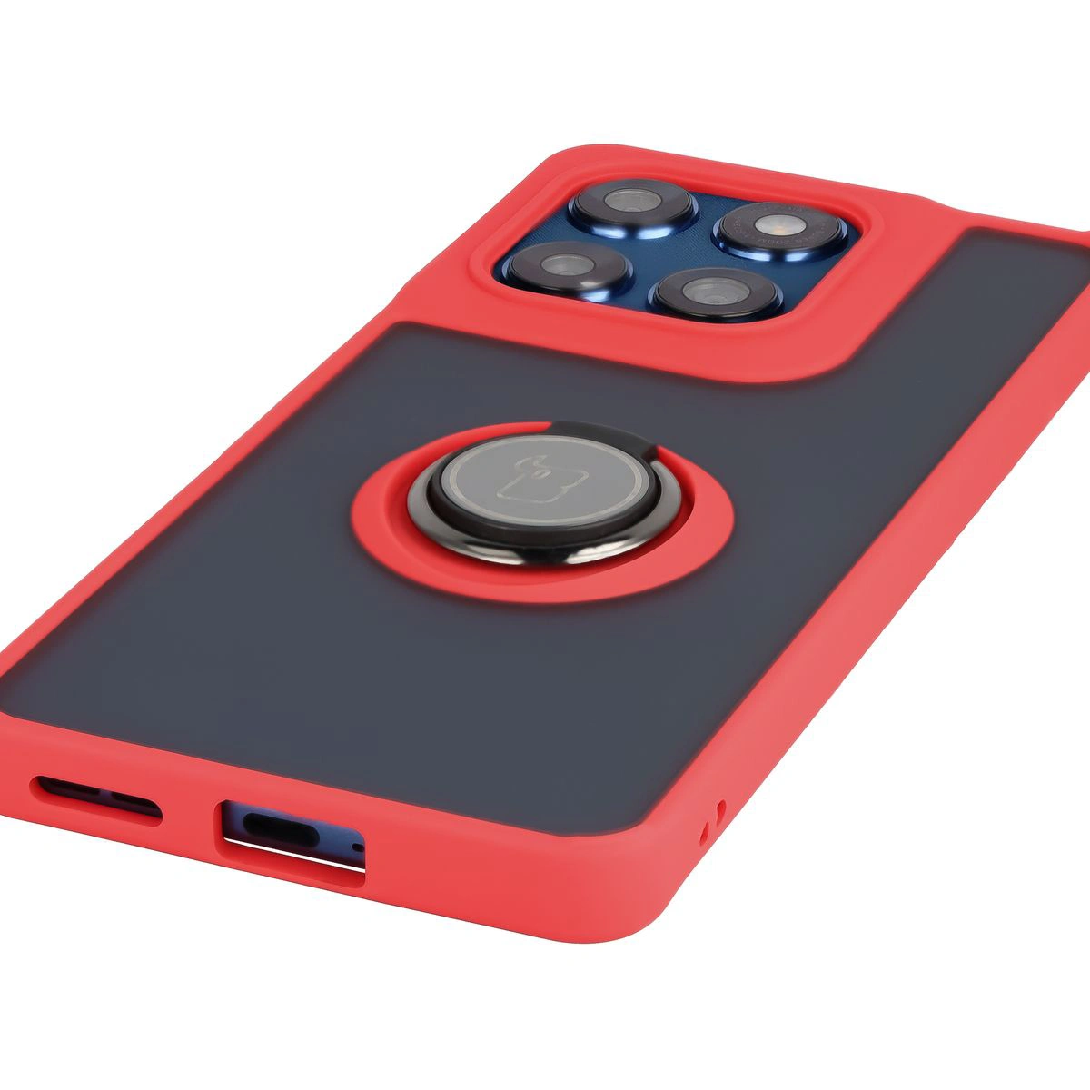 Precyzyjne wycięcia, zintegrowane osłony oraz wycięcie na smyczkę w etui Bizon Case Hybrid Ring do Motorola Edge 60 Fusion / Motorola Edge 60