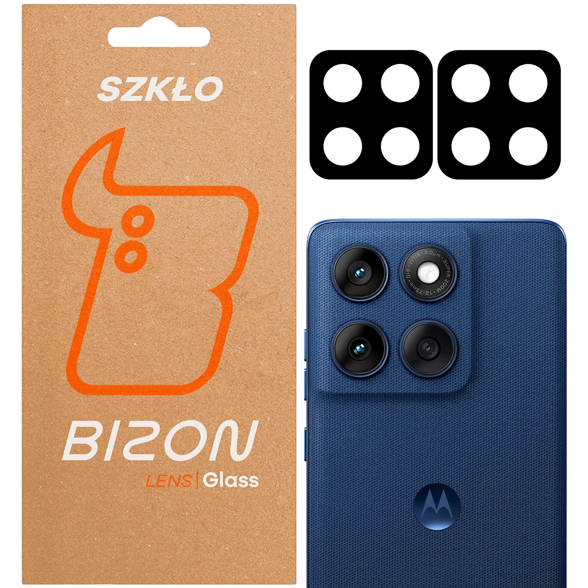 Pudełko i 2 sztuki szkła na aparat Bizon Glass Lens do Motorola Edge 60i
