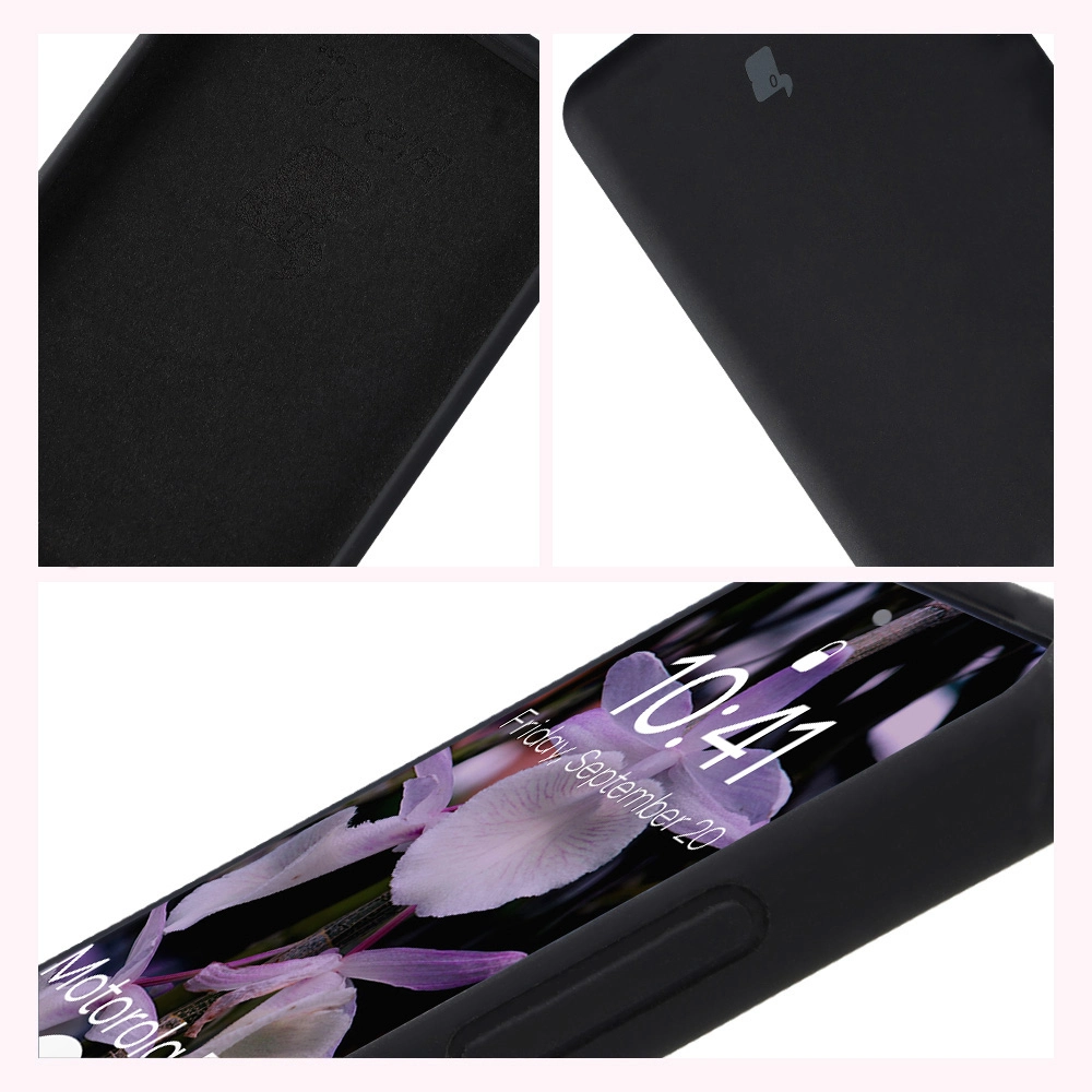 Konstrukcja etui Bizon Soft Case: zintegrowane osłony, podwyższone krawędzie i wyściółka z mikrofibry do Motorola Edge 60 Fusion / Motorola Edge 60