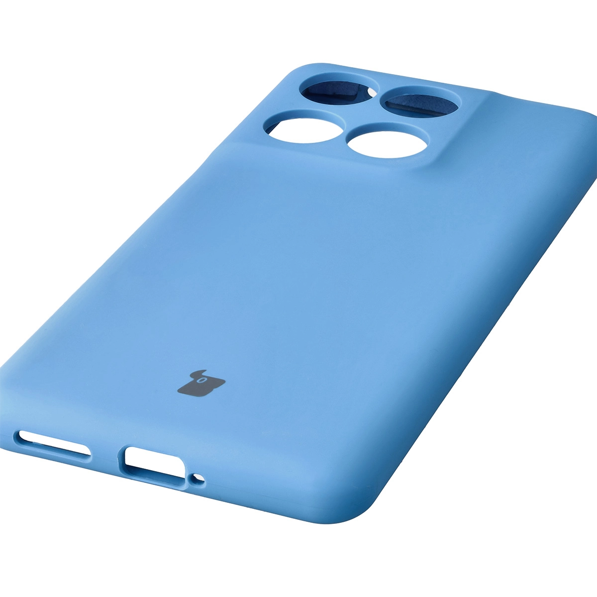 Close-up of precise cutouts and wireless charging capability in the Bison Soft Case for Motorola Edge 60 Fusion / Motorola Edge 60