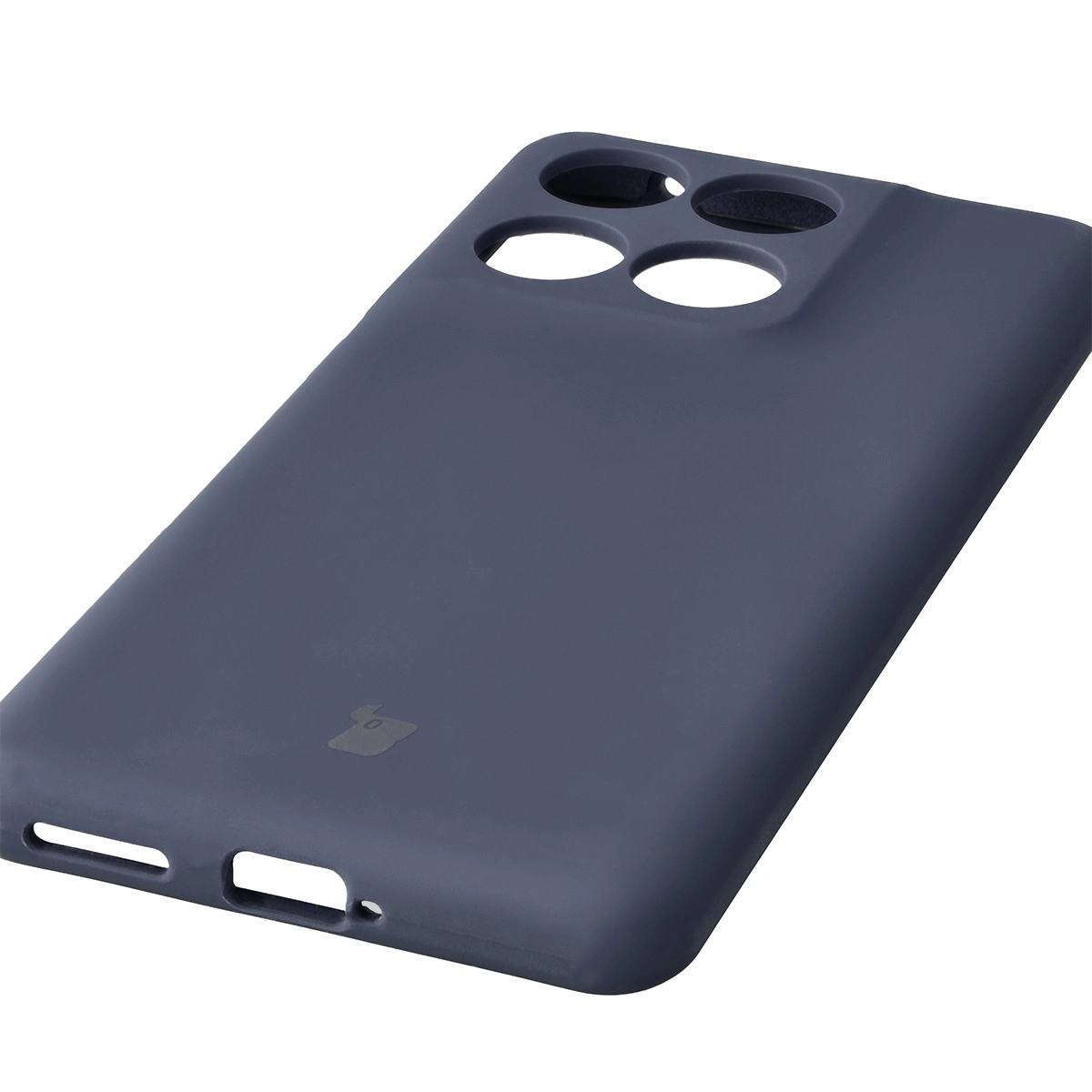 Zbliżenie na precyzyjne wycięcia i możliwość ładowania indukcyjnego w etui Bizon Soft Case do Motorola Edge 60 Fusion / Motorola Edge 60