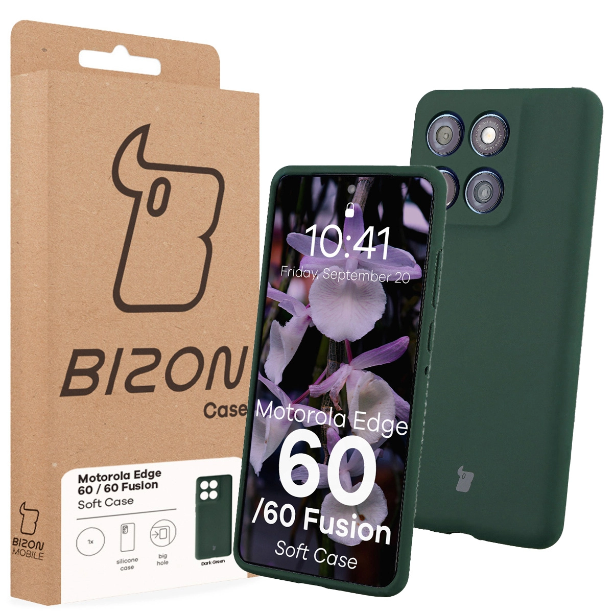 Front of the Bison Case box with a dedicated label for Motorola Edge 60 Fusion / Motorola Edge 60