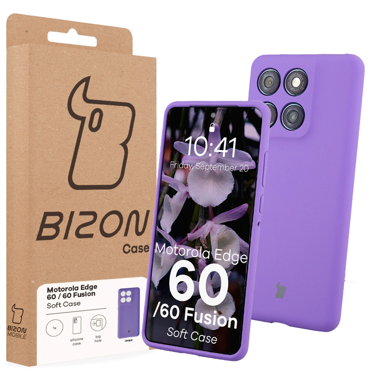 Front of the Bison Case box with a dedicated label for Motorola Edge 60 Fusion / Motorola Edge 60