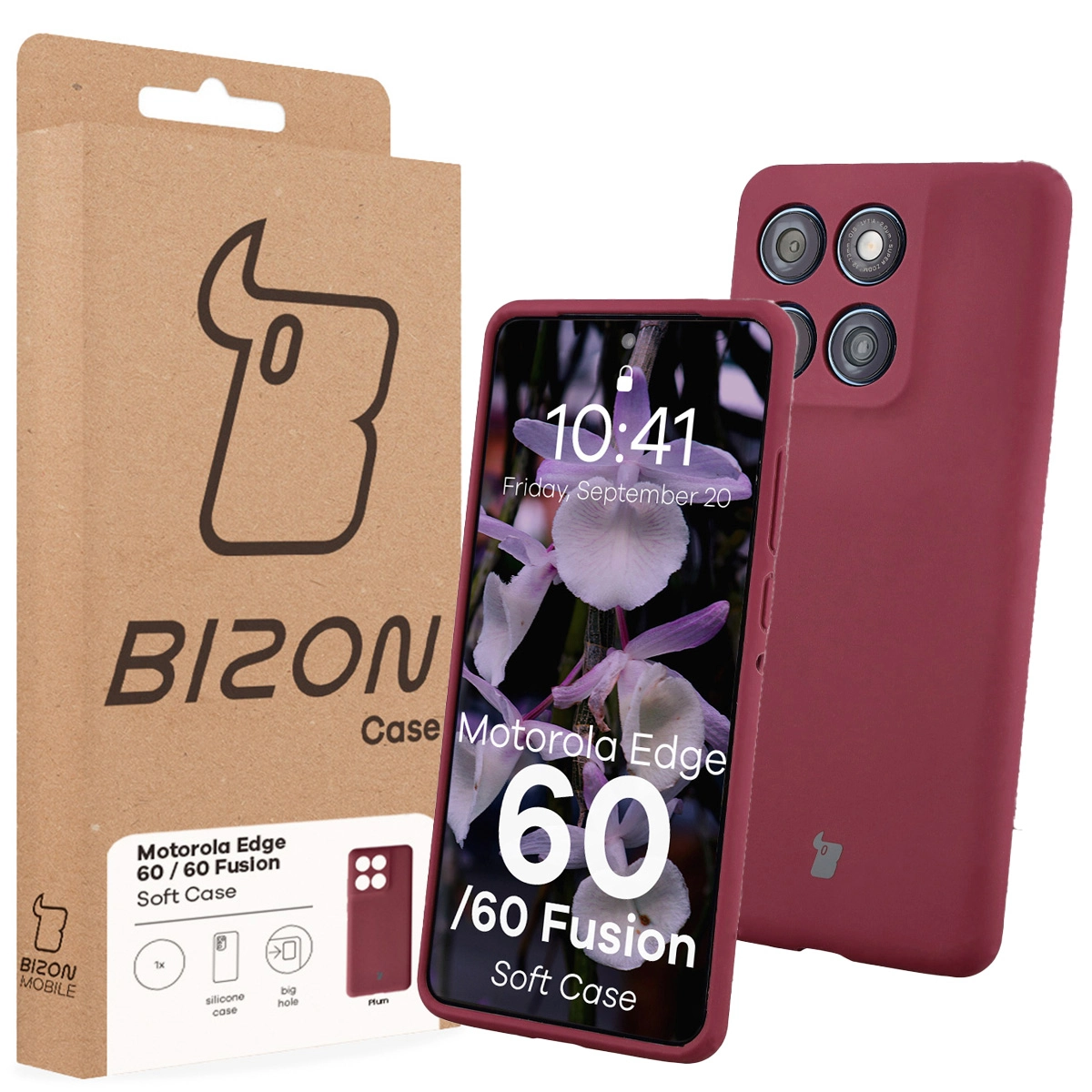 Front of the Bison Case box with a dedicated label for Motorola Edge 60 Fusion / Motorola Edge 60