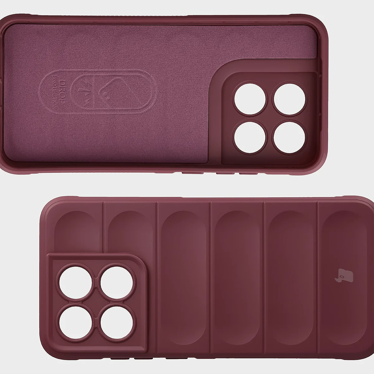 Mikroszálas bélés, hátsó bemélyedések és megerősített sarkok a Bizon Case Tur tokban a Motorola Edge 70 Fusion számára