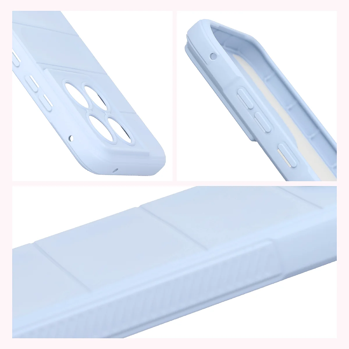 Texturált oldalak és megemelt peremek a kijelző és a kamera körül a Bizon Case Tur tokban a Motorola Edge 70 Fusion számára