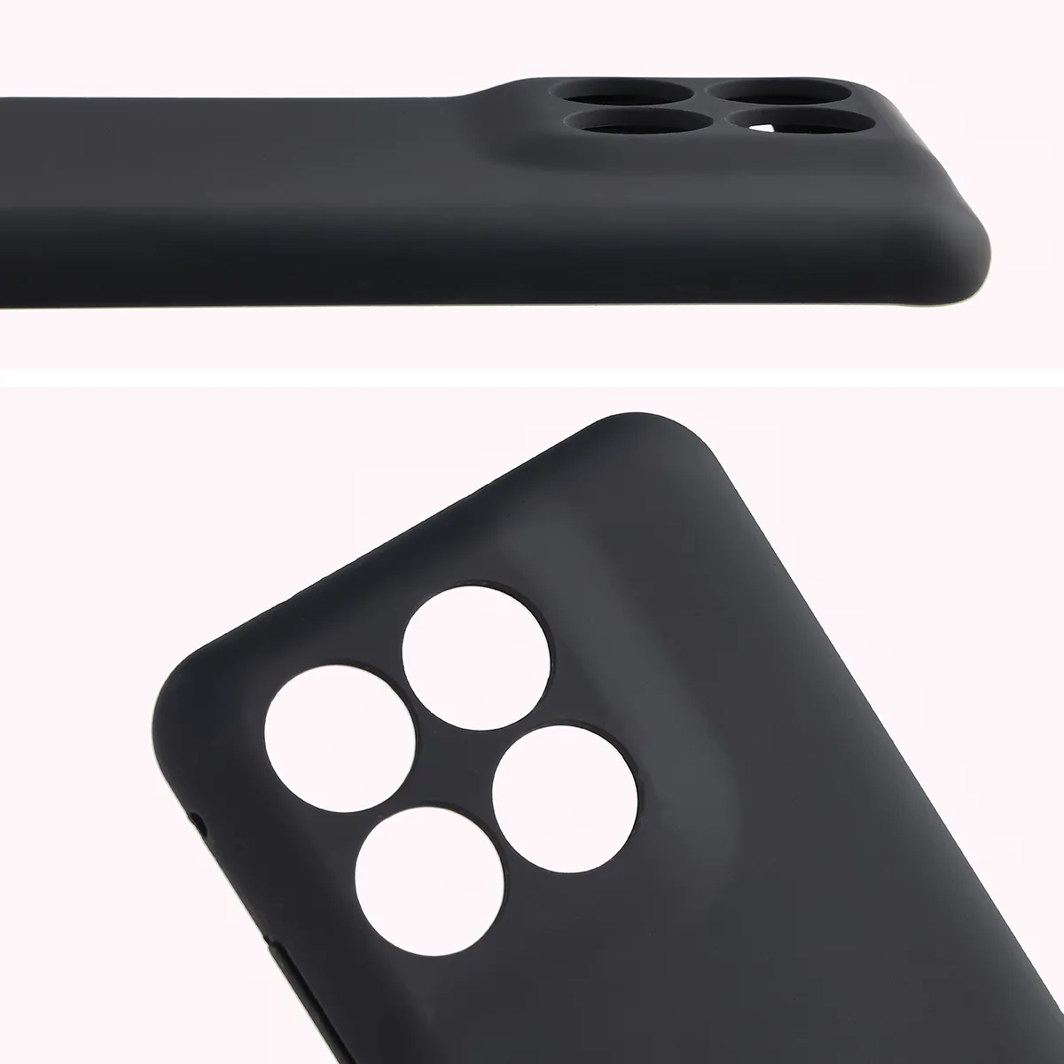 Close-up of the lens cutouts in the Bison Soft Case for Motorola Edge 70 Fusion