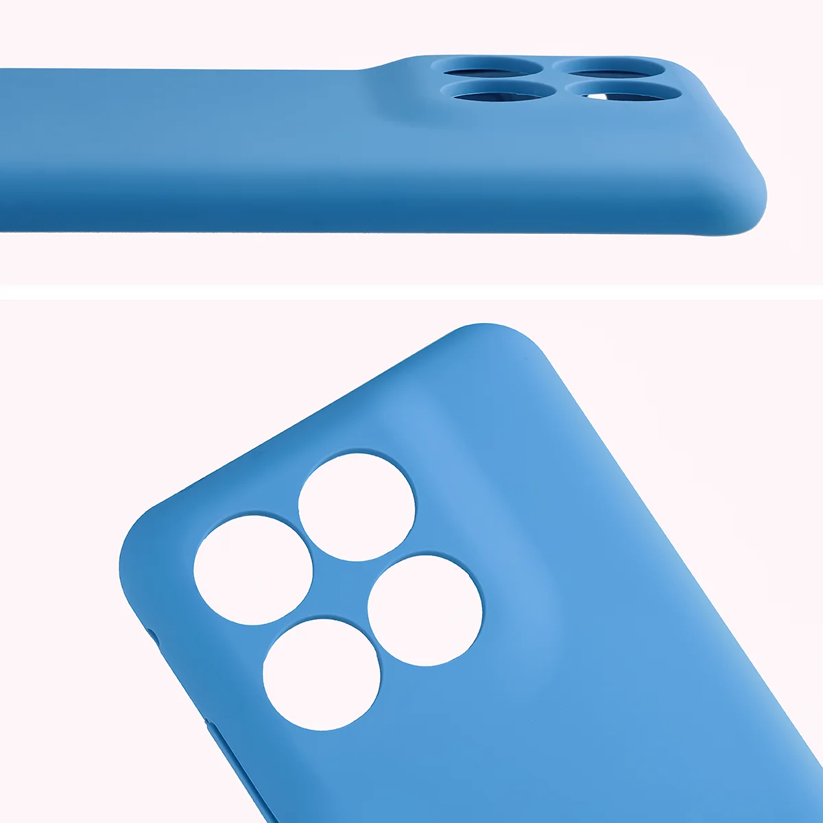 Close-up of lens cutouts in the Bison Soft Case for Motorola Edge 70 Fusion
