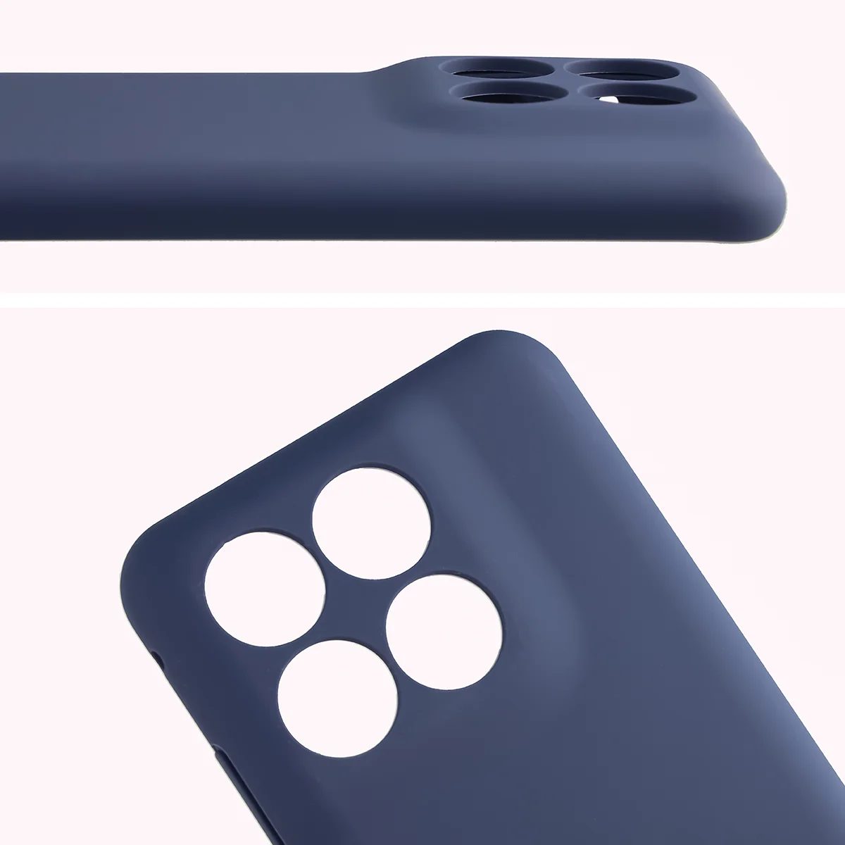Prim-plan pe decupajele pentru lentile în carcasa Bizon Soft Case pentru Motorola Edge 70 Fusion