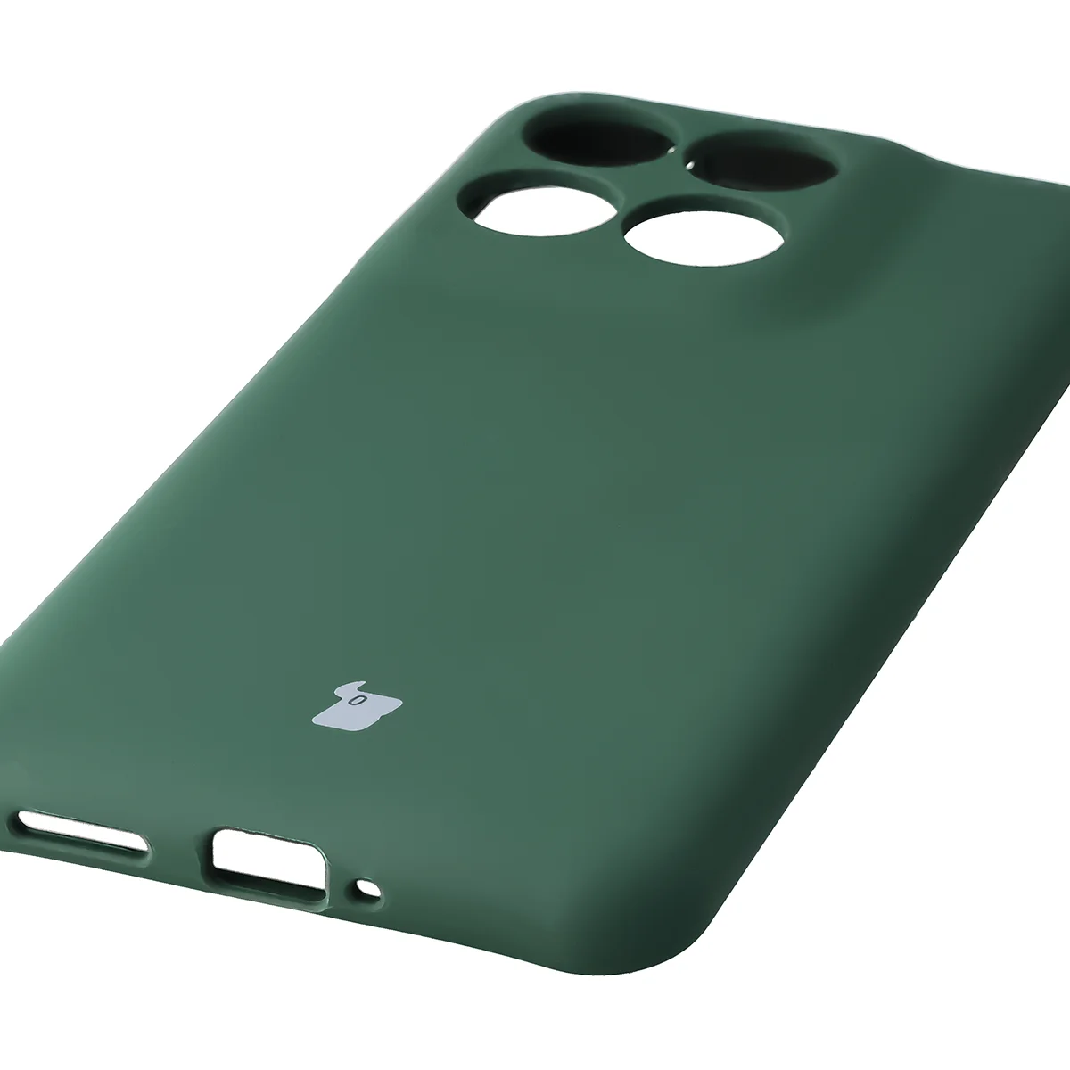 Prim-plan pe decupajele precise și posibilitatea de încărcare wireless în carcasa Bizon Soft Case pentru Motorola Edge 70 Fusion