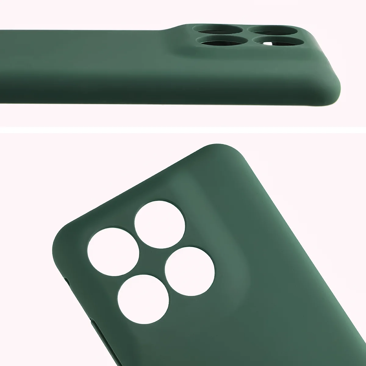 Prim-plan pe decupajele pentru obiective în carcasa Bizon Soft Case pentru Motorola Edge 70 Fusion