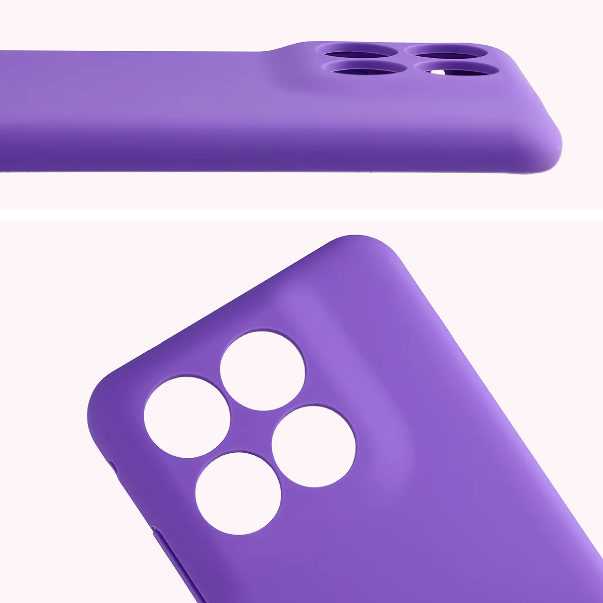 Close-up of lens cutouts in the Bison Soft Case for Motorola Edge 70 Fusion