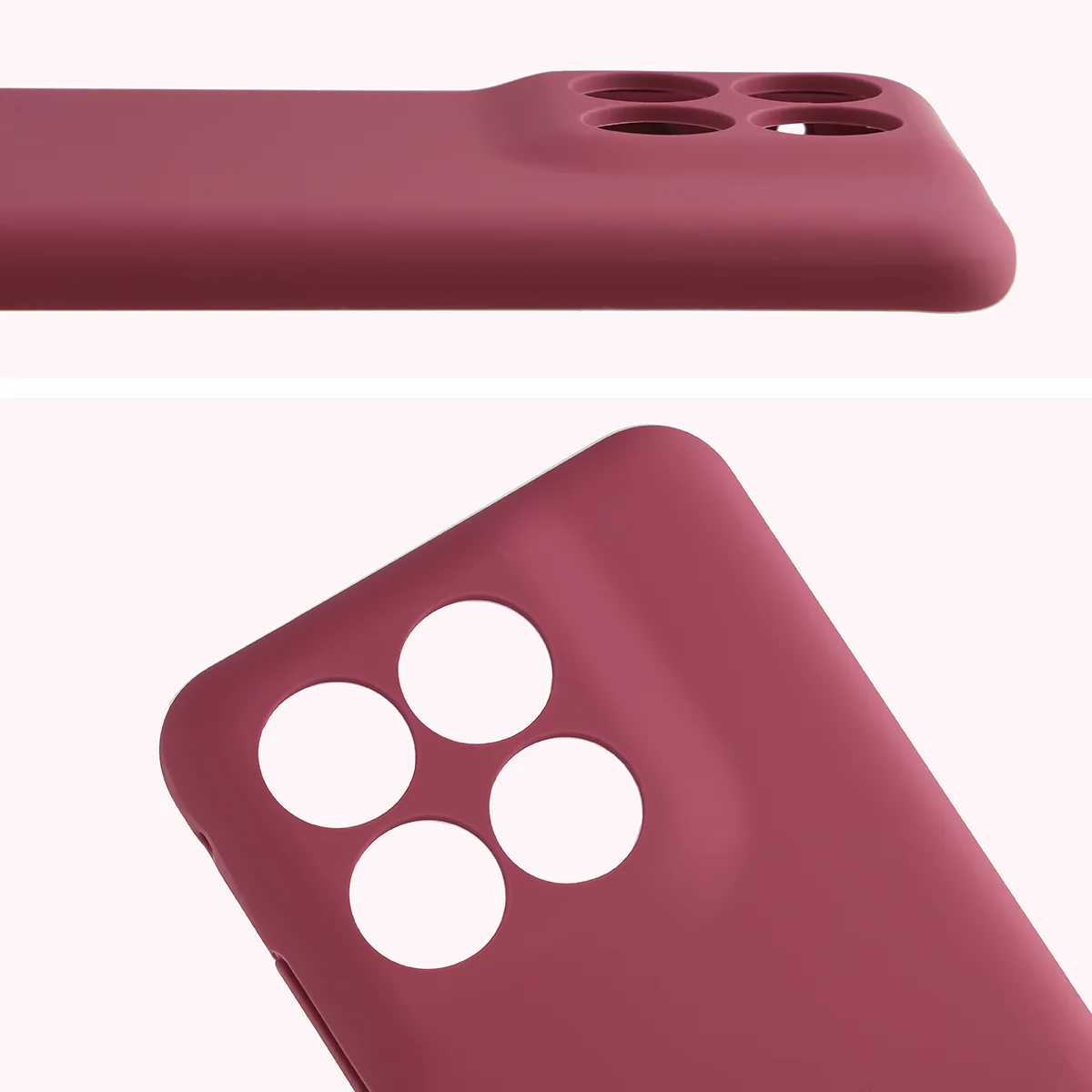 Close-up of lens cutouts in the Bison Soft Case for Motorola Edge 70 Fusion