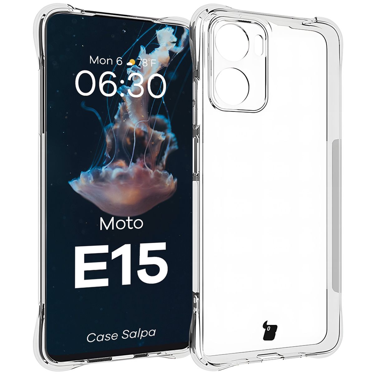Transparent Bizon Case Salpa for Motorola Moto E15