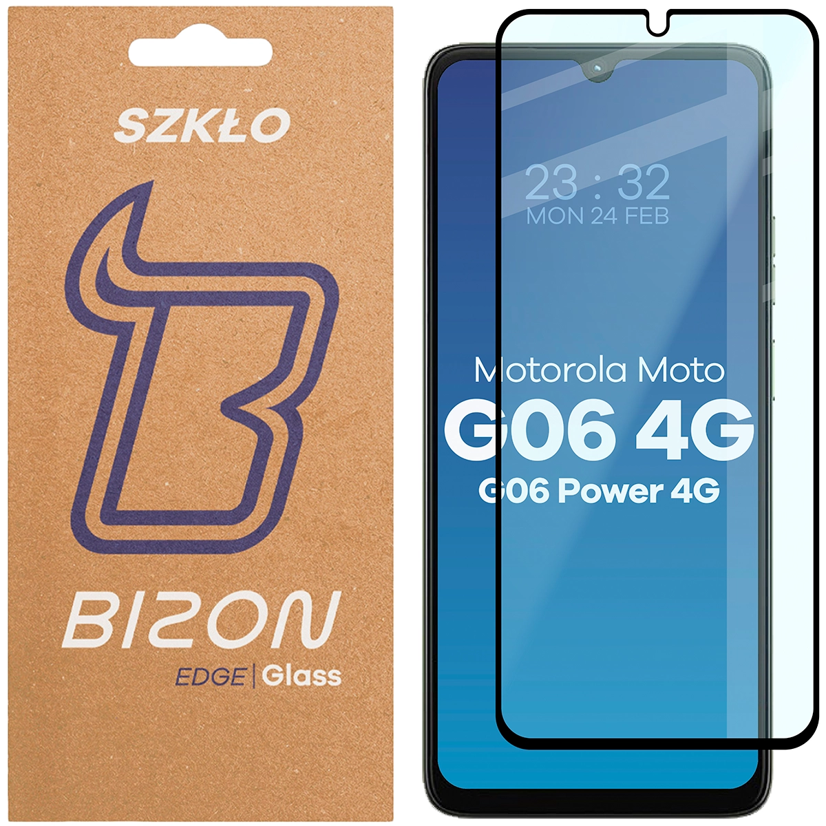 Szkło hartowane na cały ekran Bizon Glass Edge 2 dla Motorola Moto G06 / Motorola Moto G06 Power