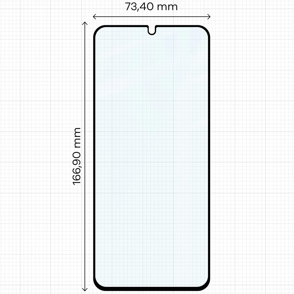 Wymiary szkła Bizon Glass Edge 2 do Motorola Moto G06 / Motorola Moto G06 Power