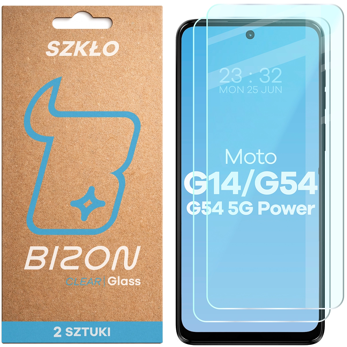 Szkło hartowane Bizon Glass Clear Duo do Motorola Moto G14 4G / Motorola Moto G54 5G / Motorola Moto G54 Power 5G / Motorola Moto G55 5G