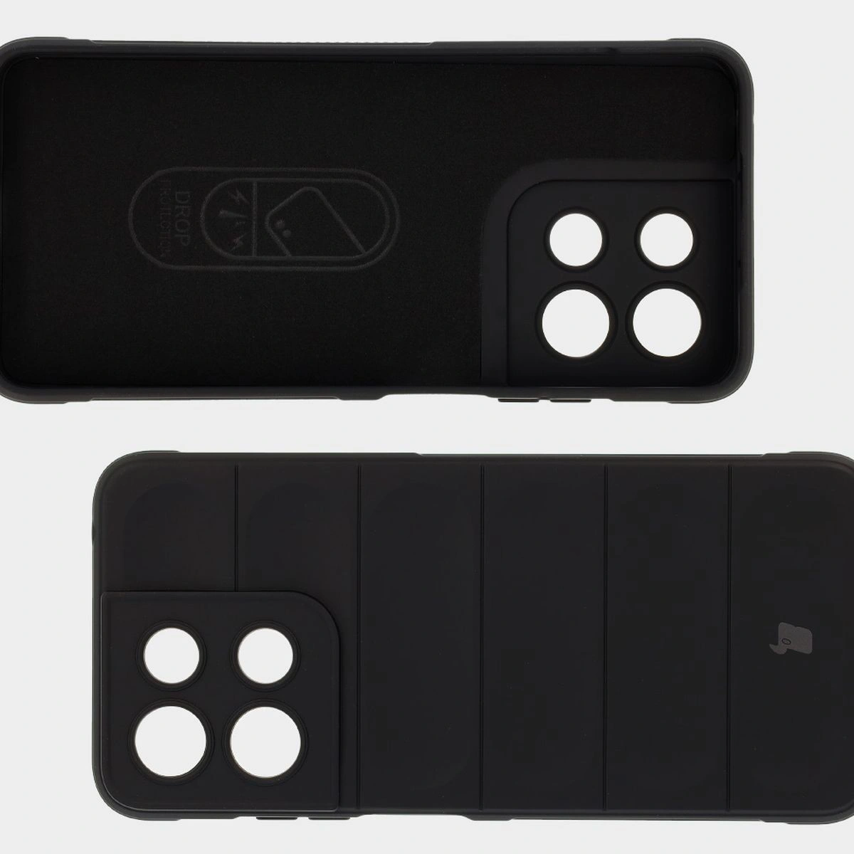 Mikrofaser-Futter, Vertiefungen auf der Rückseite und verstärkte Ecken im Etui Bizon Case Tur für Motorola Moto G15 / G15 Power