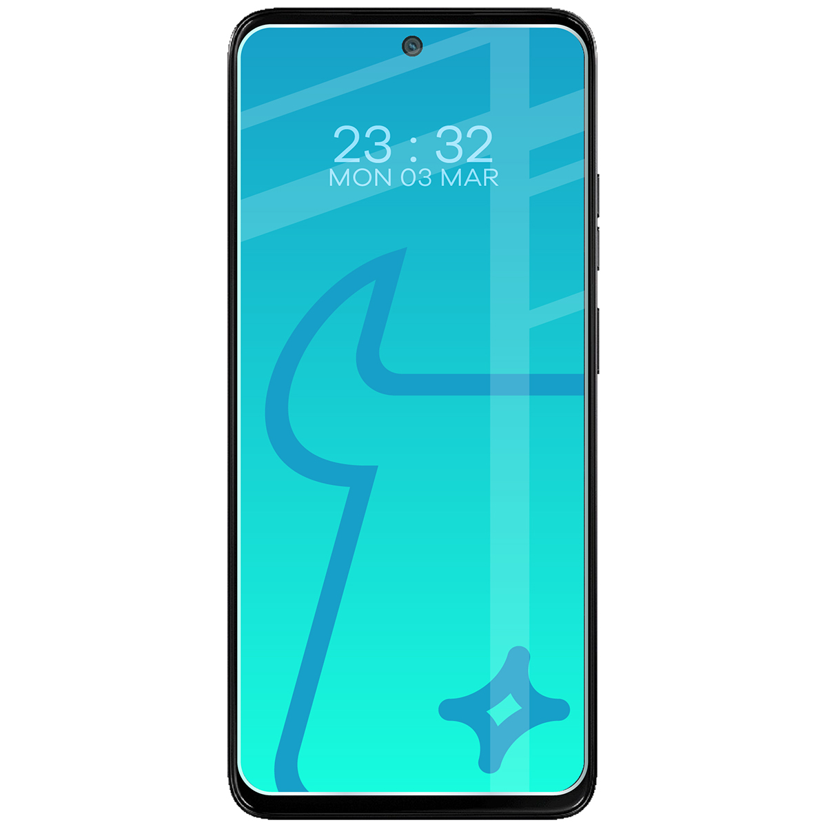 Szkło Bizon Glass Clear 2 nałożone na ekran telefonu