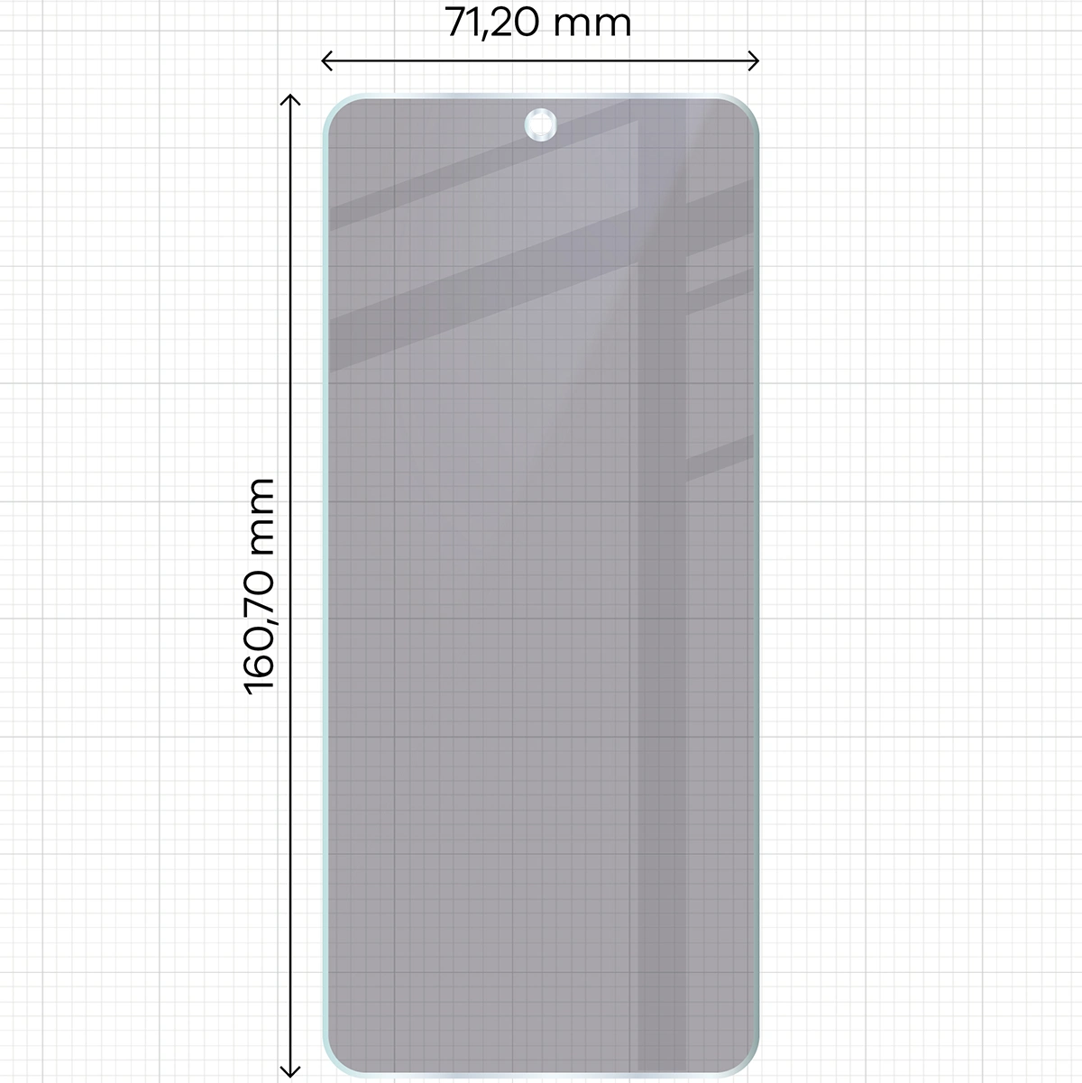 Wymiary szkła Bizon Glass Mule Shadow do Motorola Moto G15