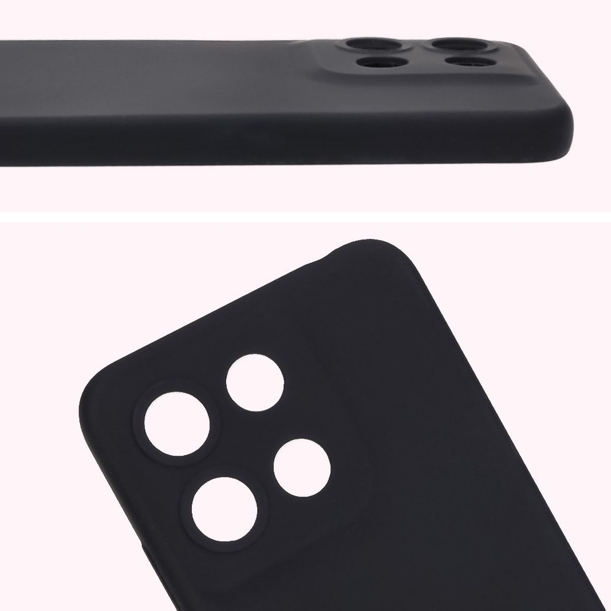 Prim-plan pe decupajele pentru obiective în carcasa Bizon Soft Case