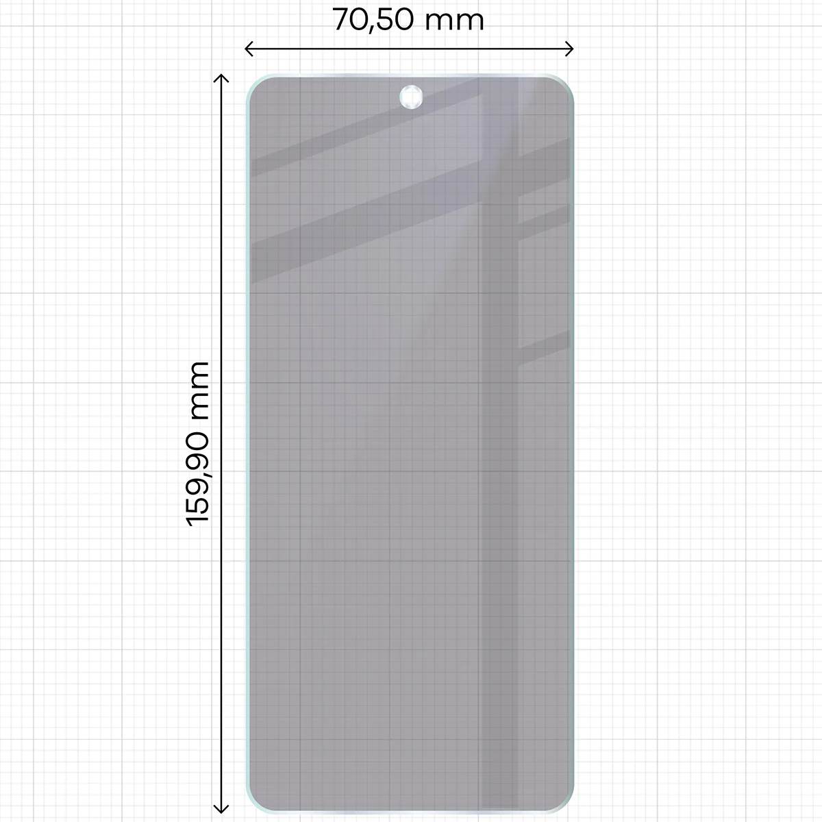 Wymiary szkła Bizon Hybrid Shadow do Motorola Moto G17