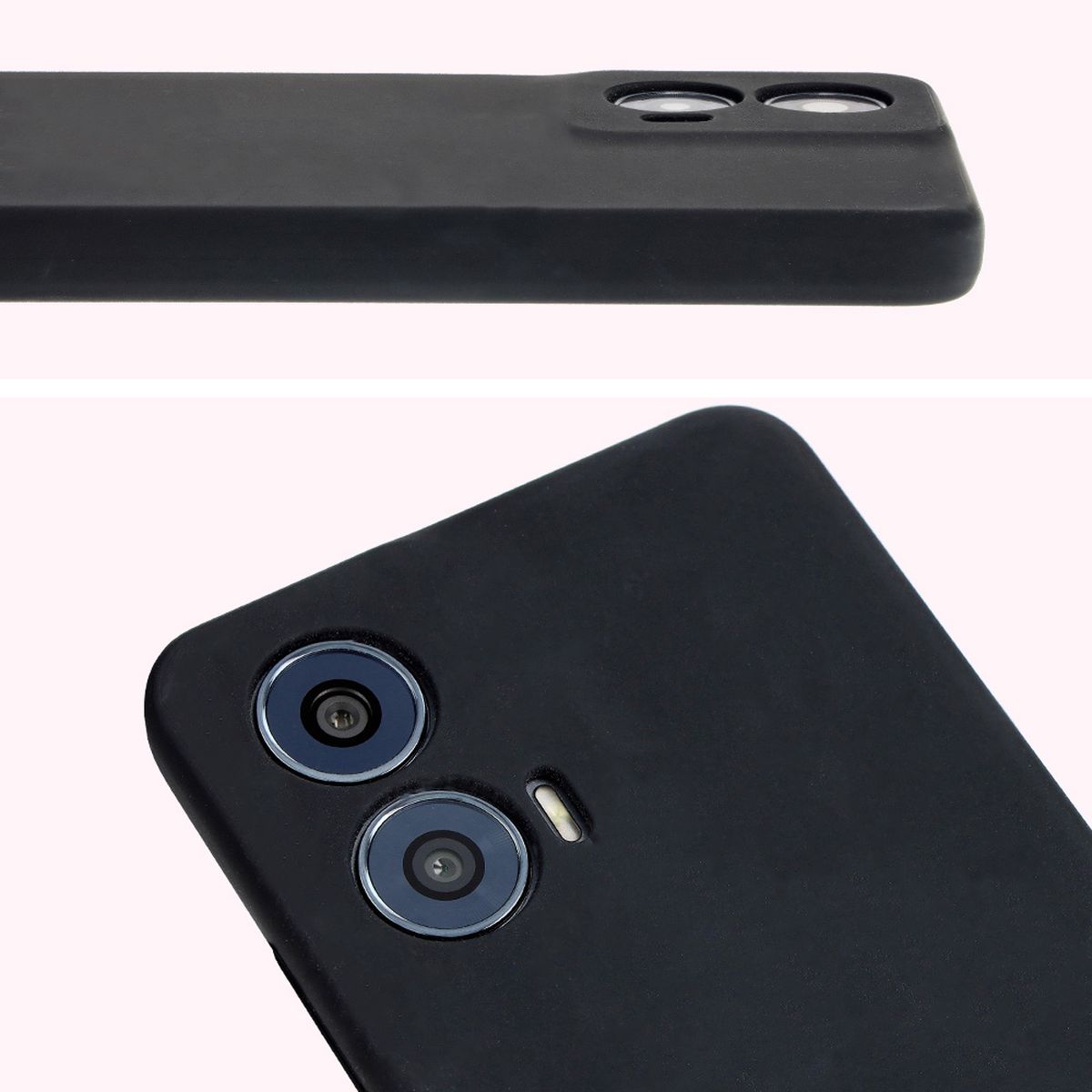 Prim-plan al decupajelor pentru obiective în husa Bizon Soft Case