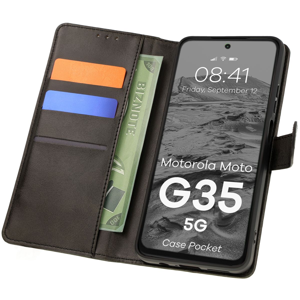 Klapphülle Bizon Case Pocket für Motorola Moto G35 5G