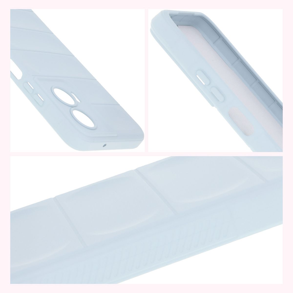 Strukturierte Seiten und erhöhte Kanten für Bildschirm und Kamera im Etui Bizon Case Tur