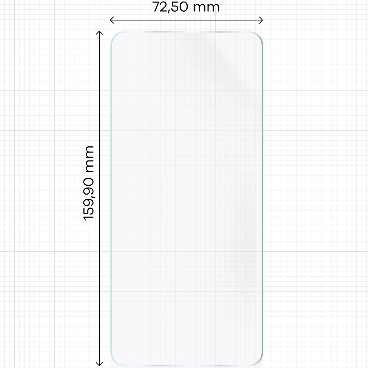 Miarka z wymiarami folii hydrożelowej Bizon Glass Hydrogel Front do Motorola Moto G35 5G