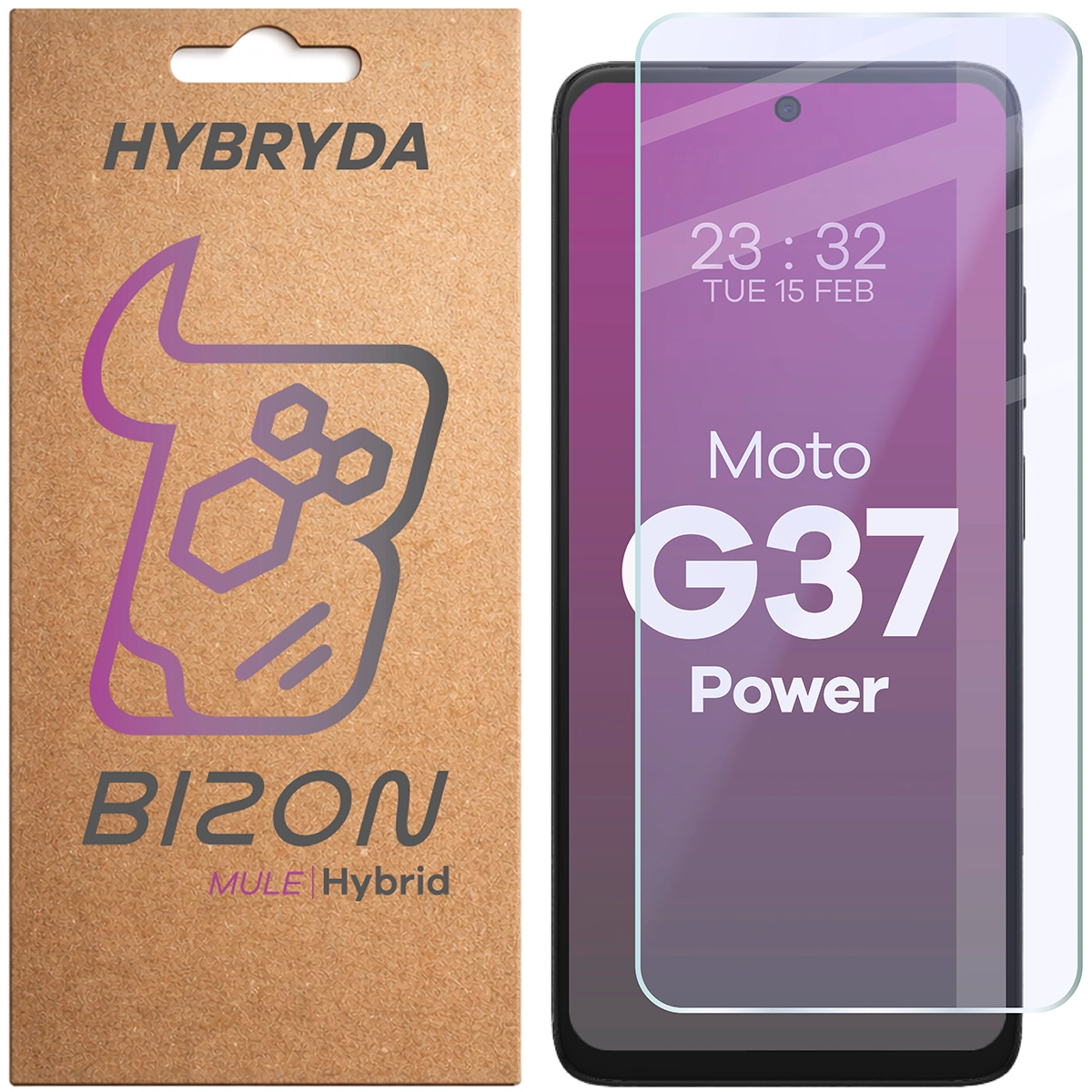 Szkło hybrydowe na ekran Bizon Hybrid Mule do Motorola Moto G37 Power 5G