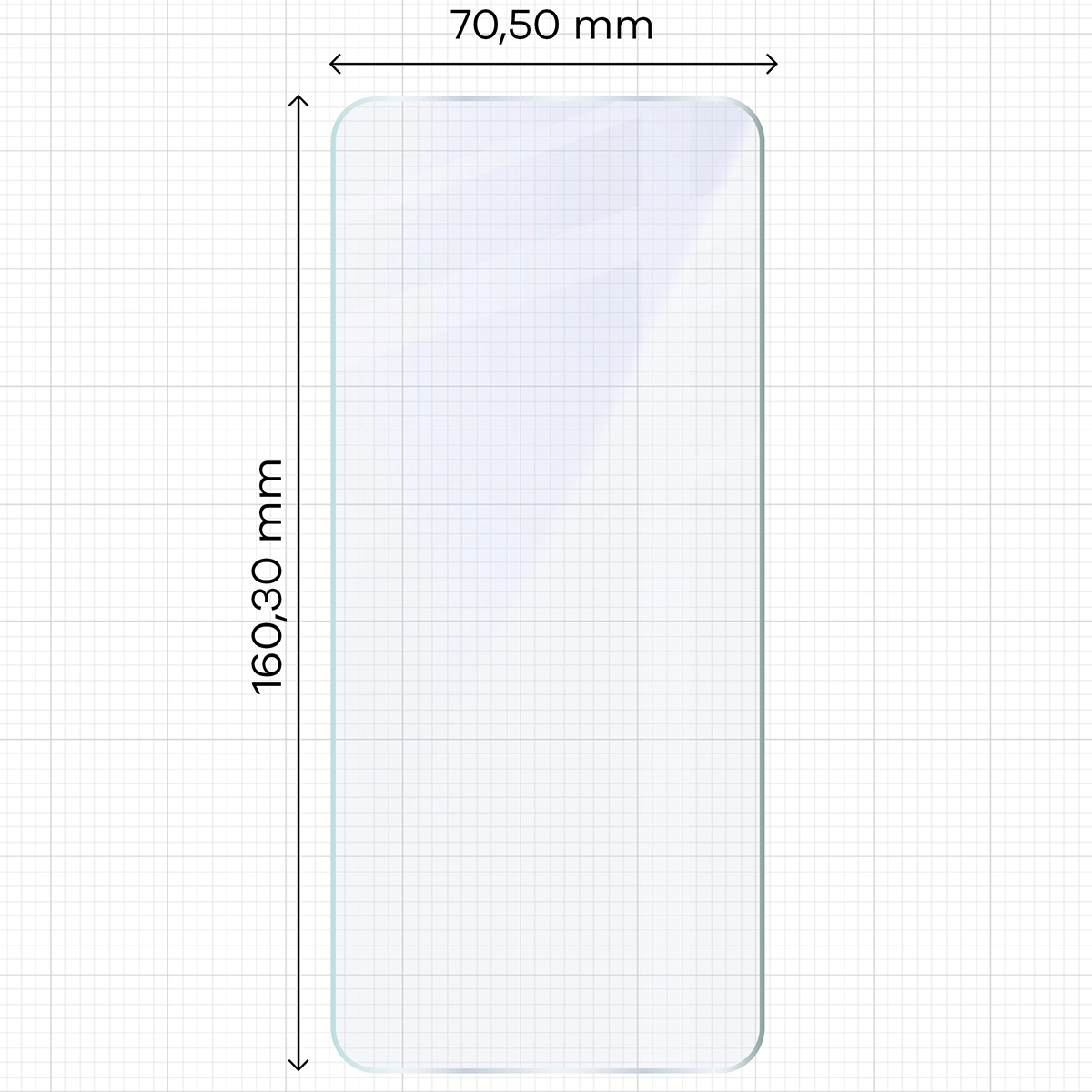 Miarka z wymiarami szkła hybrydowego Bizon Hybrid Mule do Motorola Moto G37 Power 5G
