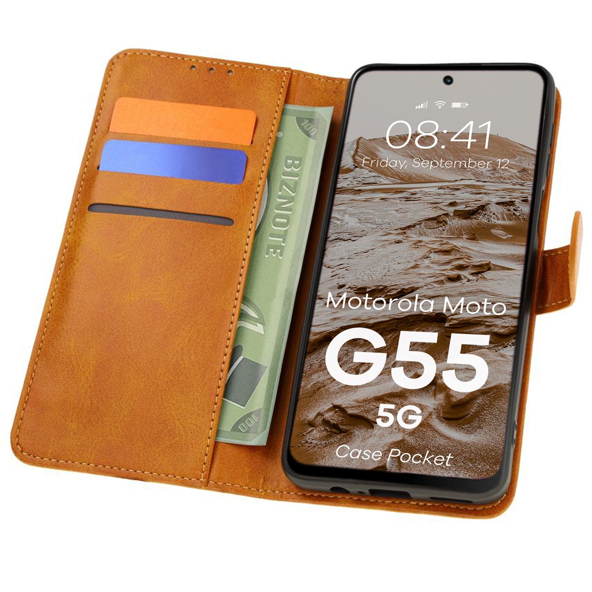 Husă cu clapă Bizon Case Pocket pentru Motorola Moto G55 5G