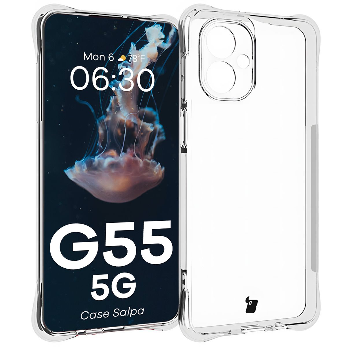 Transparente Hülle Bizon Case Salpa für Motorola Moto G55 5G