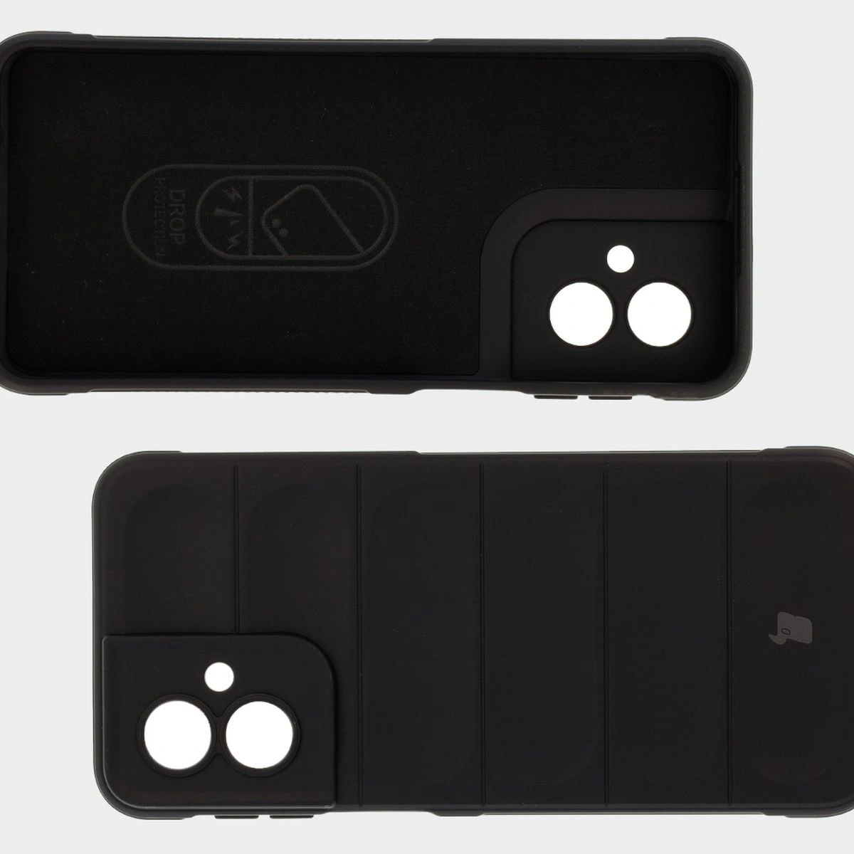 Strukturierte Seiten und erhöhte Kanten für Bildschirm und Kamera im Etui Bizon Case Tur