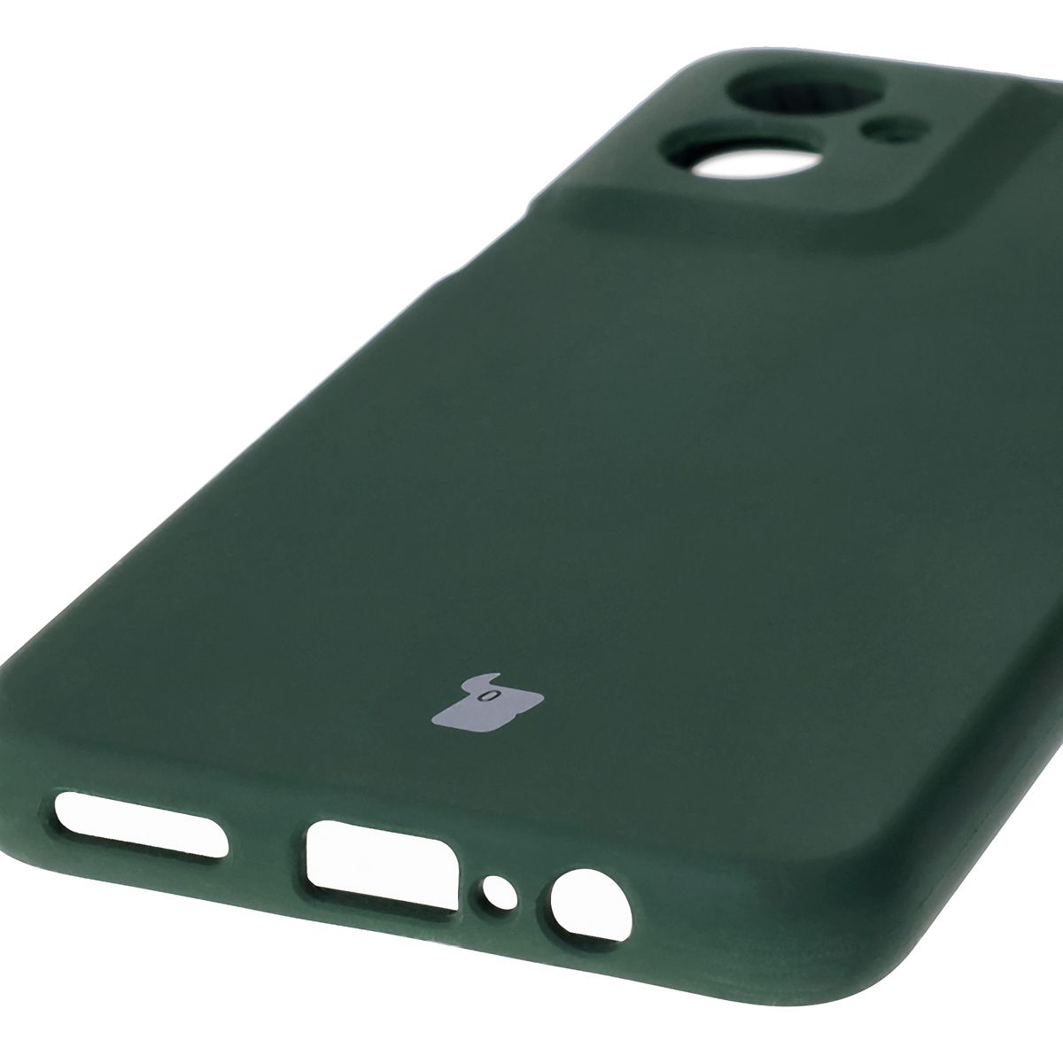 Prim-plan pe decupajele precise și posibilitatea de încărcare wireless în husa Bizon Soft Case