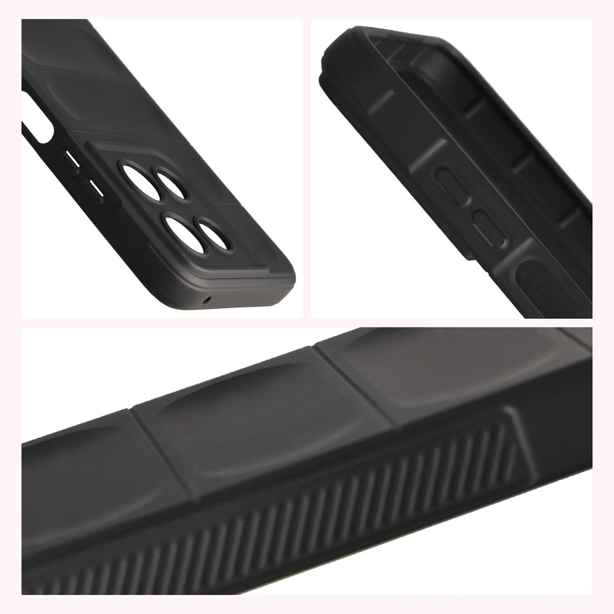 Teksturowane boki i podwyższone krawędzie ekranu i aparatu w etui Bizon Case Tur do Motorola Moto G56 5G