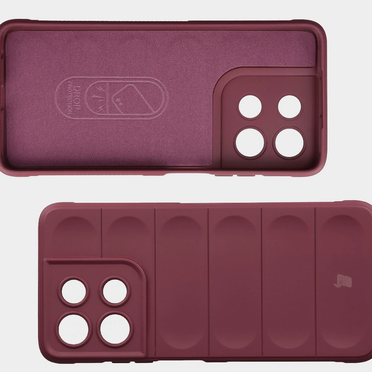 Wyściółka z mikrofibry, wyżłobienia na pleckach i wzmocnione narożniki w etui Bizon Case Tur do Motorola Moto G56 5G