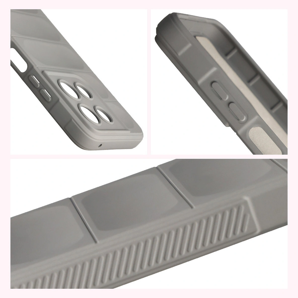 Teksturowane boki i podwyższone krawędzie ekranu i aparatu w etui Bizon Case Tur do Motorola Moto G56 5G