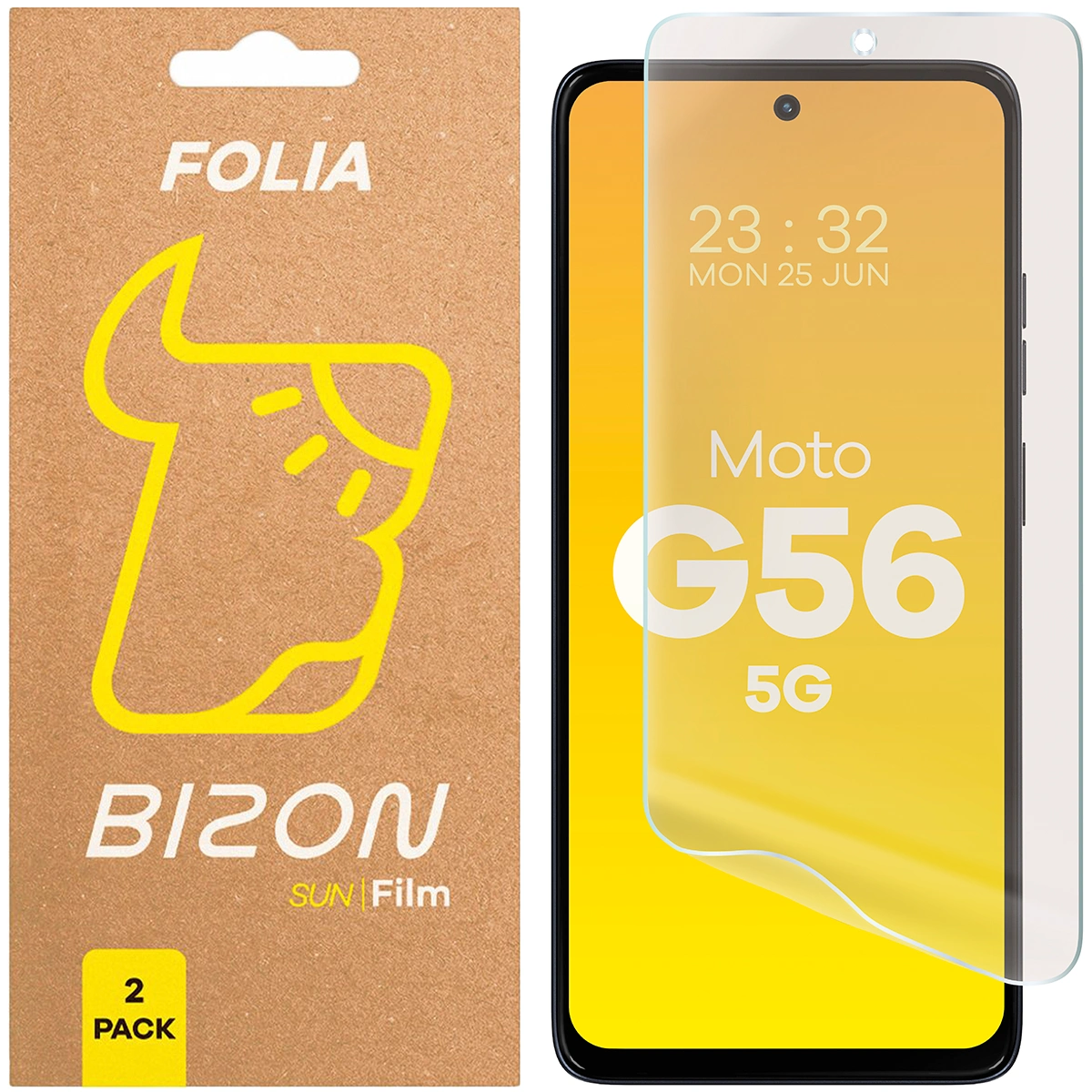 Folia matowa na ekran Bizon Glass Film Sun do Motorola Moto G56 5G, 2 sztuki
