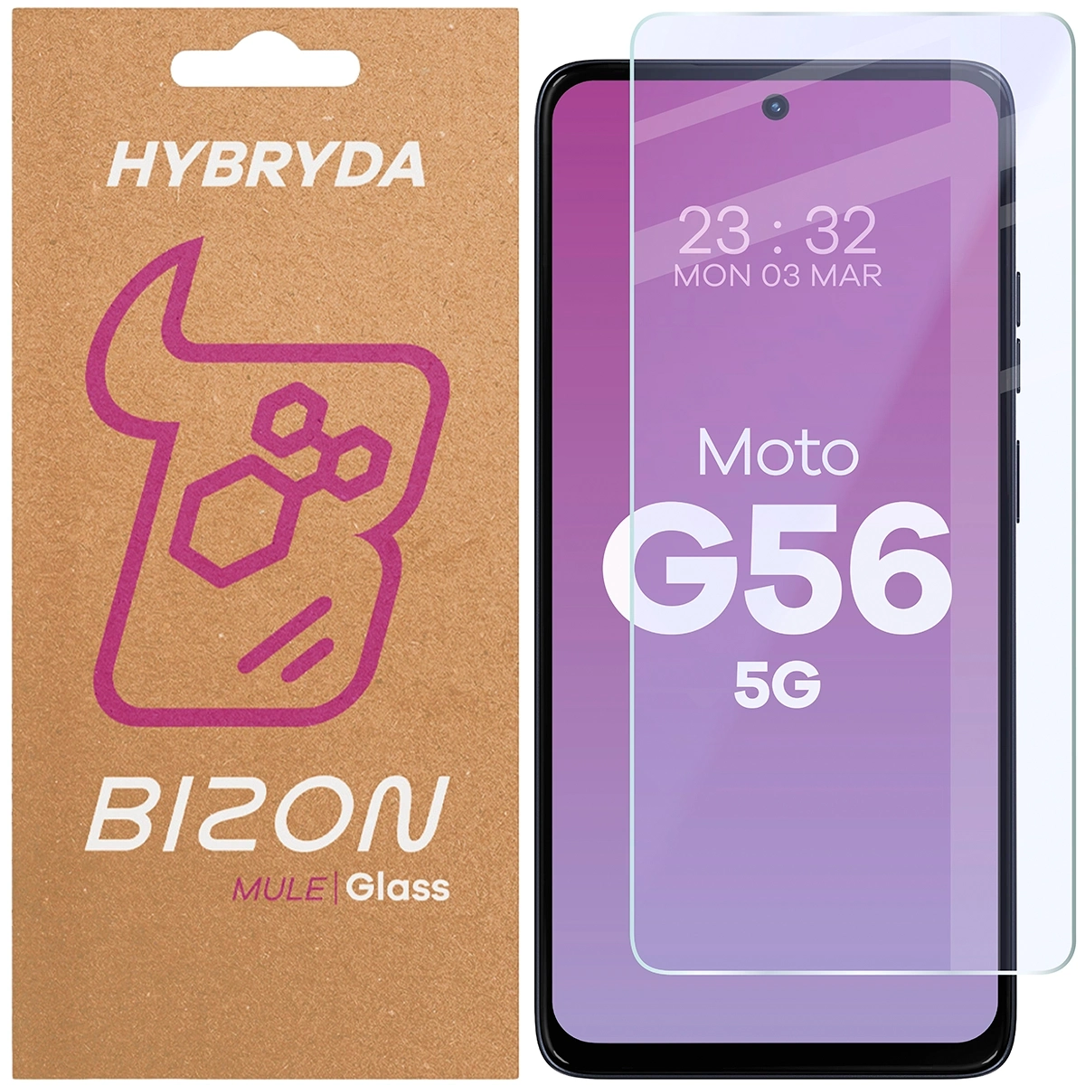 Szkło hybrydowe na ekran Bizon Glass Mule do Motorola Moto G56 5G