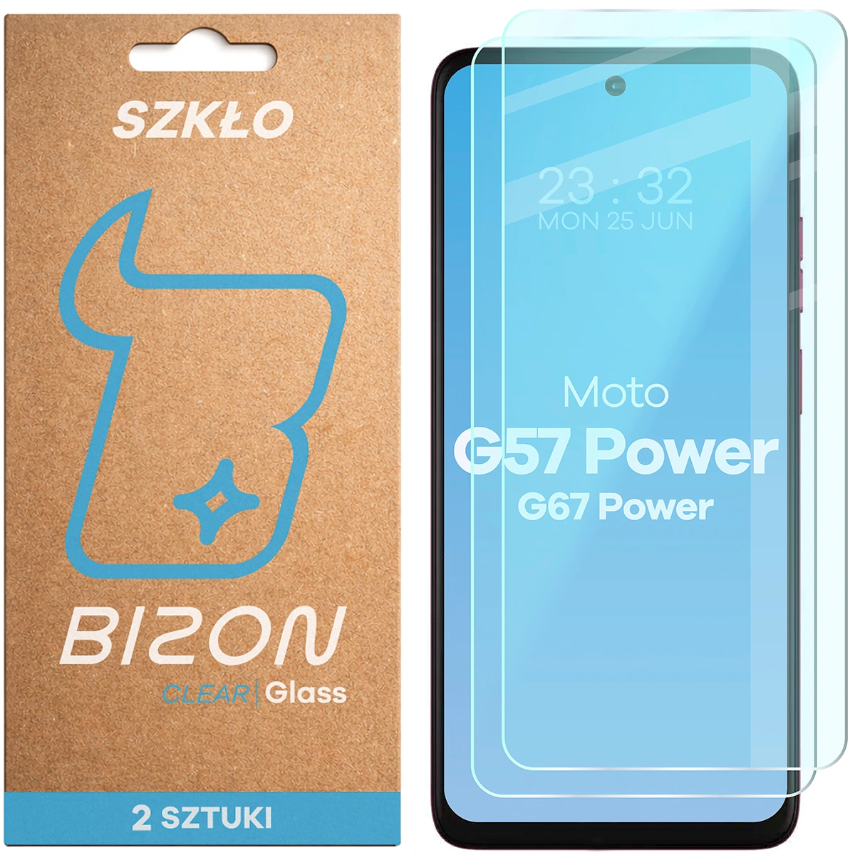 Szkło hartowane Bizon Glass Clear Duo do Motorola Moto G57 Power / Motorola Moto G67 Power