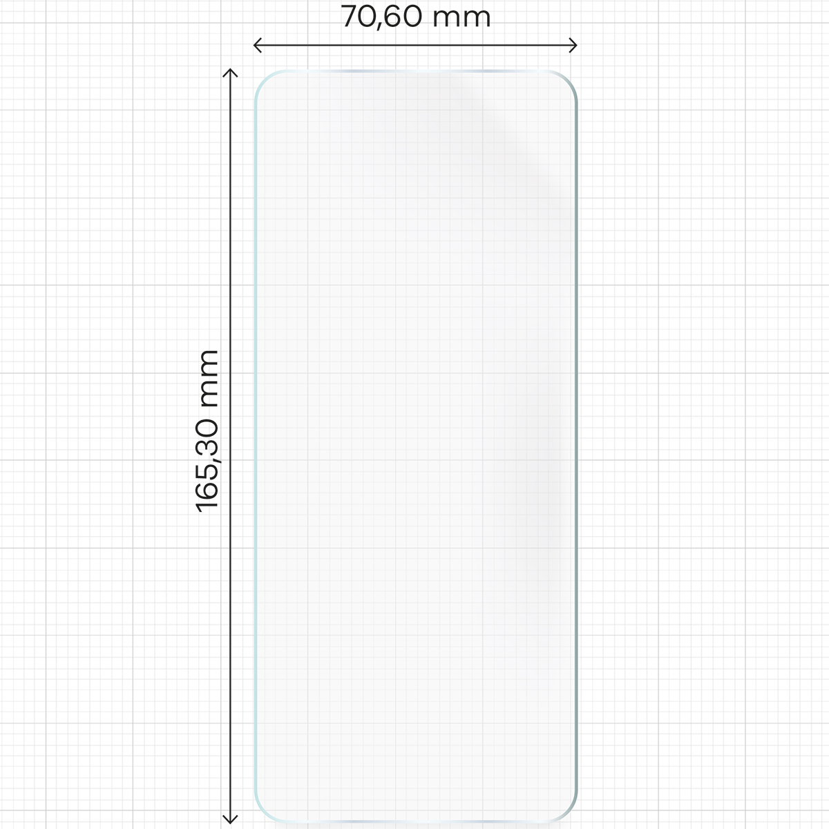 Maße für die Hydrogel-Folie für den Bildschirm Bizon Glass Hydrogel Front