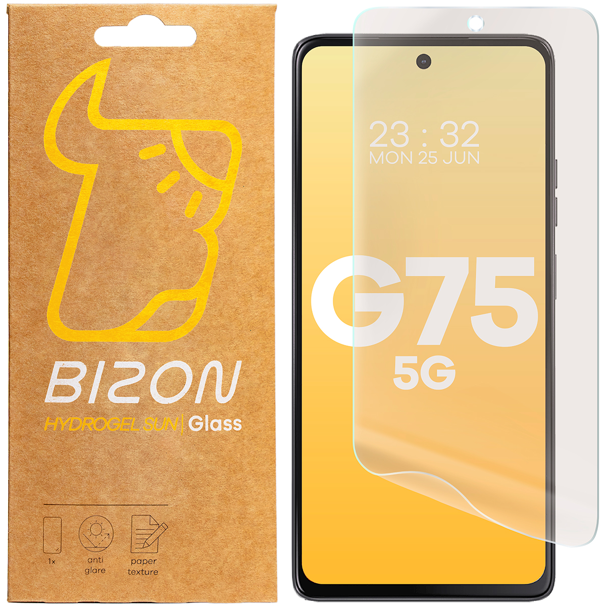 Folia matowa na ekran Bizon Glass Hydrogel Sun do Motorola Moto G75 5G, 2 sztuki