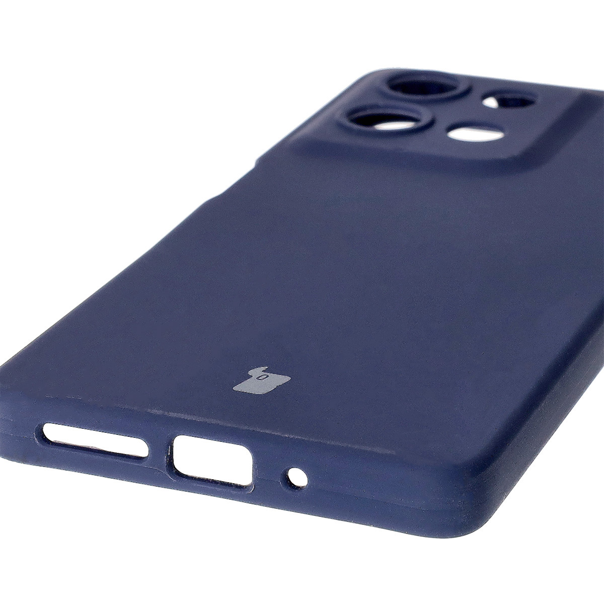Close-up of precise cutouts and wireless charging capability in Bison Soft Case