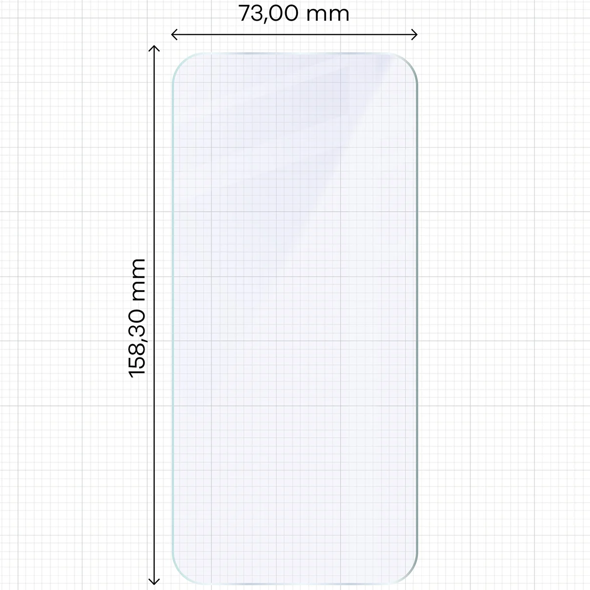 Miarka z wymiarami szkła hybrydowego Bizon Hybrid Mule Duo do Motorola Moto G77 5G