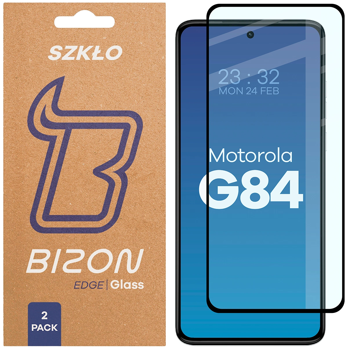 Szkło hartowane na cały ekran Bizon Glass Edge Duo dla Motorola Moto G84 5G