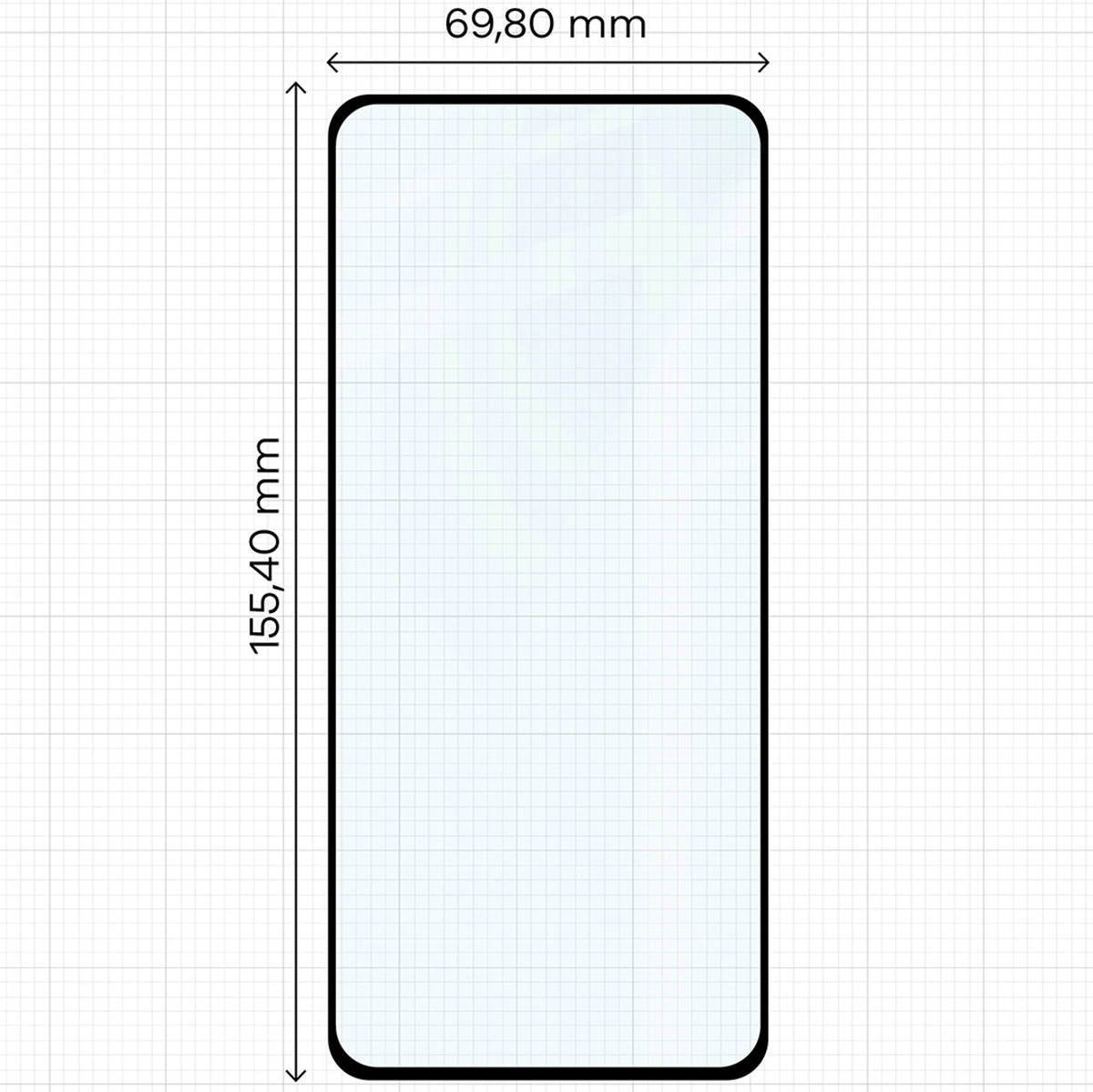 Wymiary szkła Bizon Glass Edge Duo do Motorola Moto G84 5G