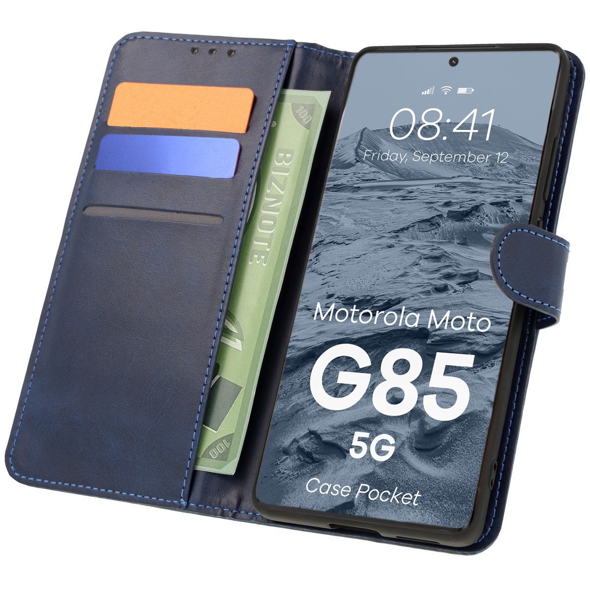 Husă cu clapetă Bizon Case Pocket pentru Motorola Moto G85 5G
