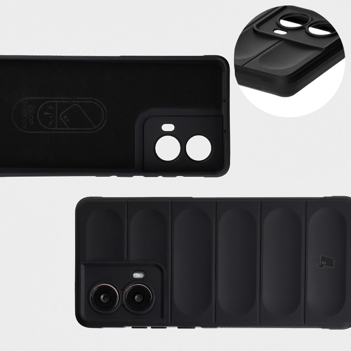 Microfiber lining, grooves on the back, and reinforced corners in Bizon Case Tur